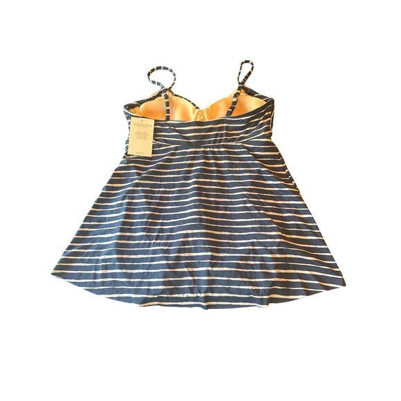 NWT Garnet Hill Womens Size 12 Blue & White Striped Swim Dress Modest Beach - Picture 6 of 7